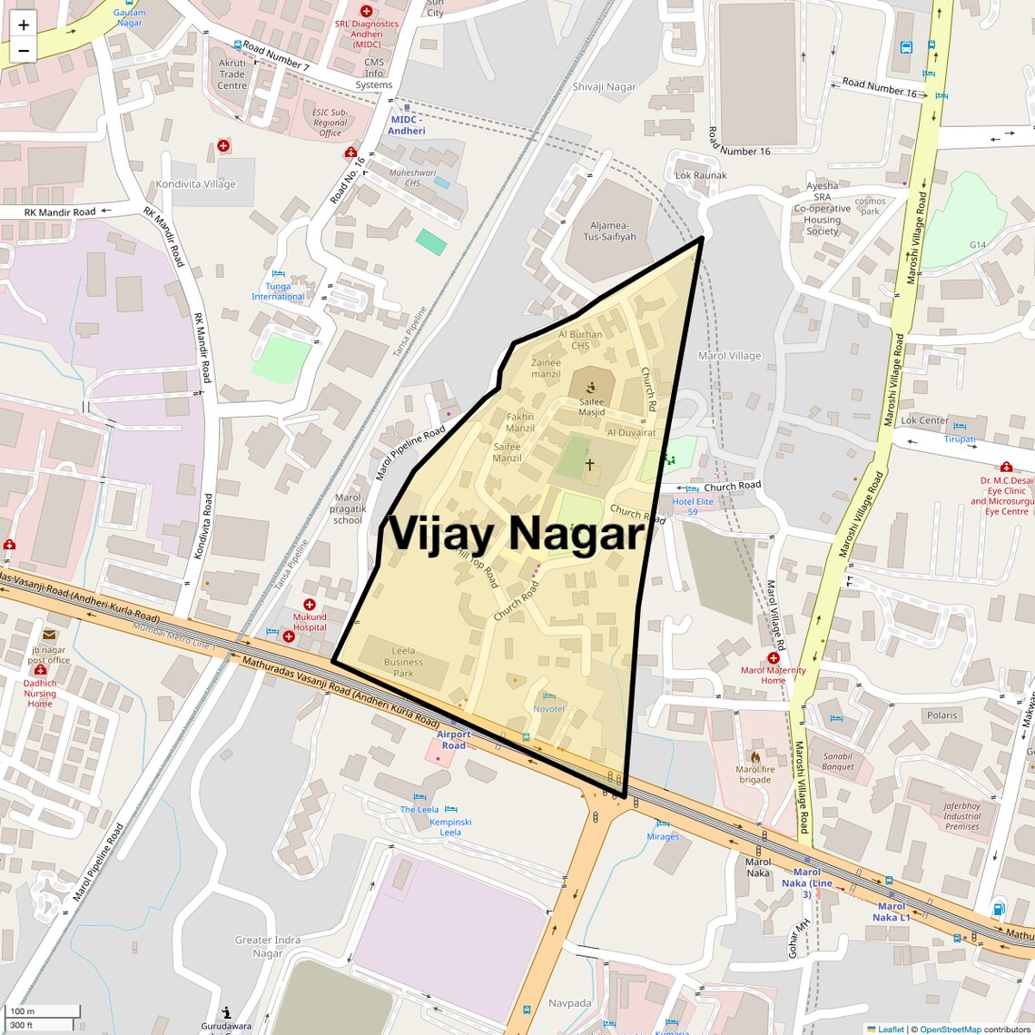 Location Map of Vijay Nagar, Mumbai