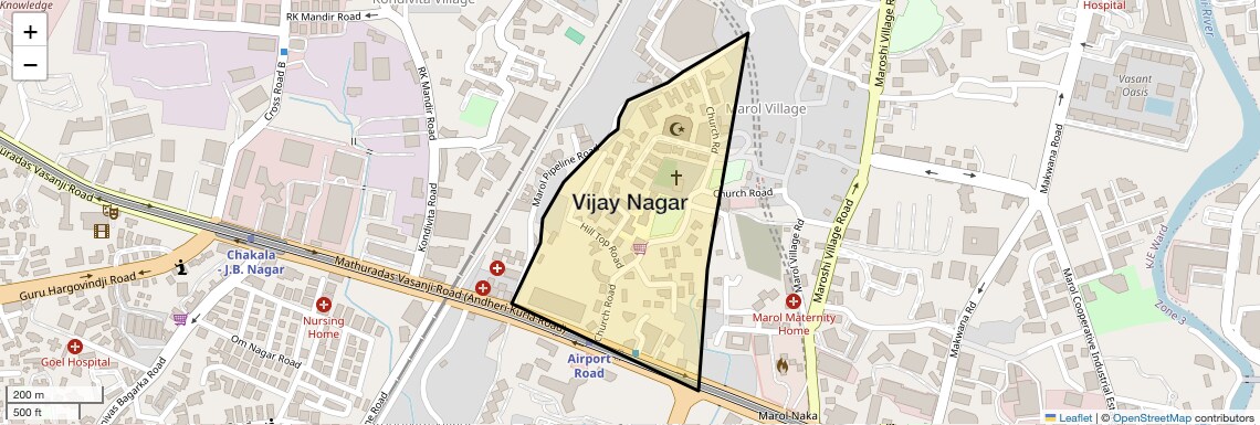 Location Map of Vijay Nagar, Mumbai