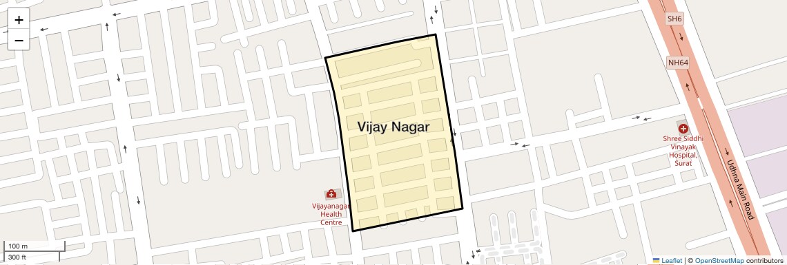 Location Map of Vijay Nagar, Surat