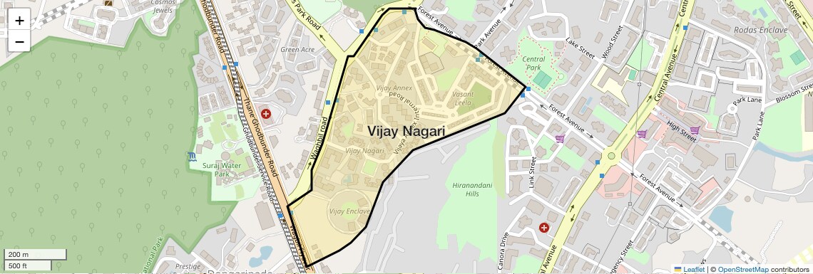 Location Map of Vijay Nagari, Thane