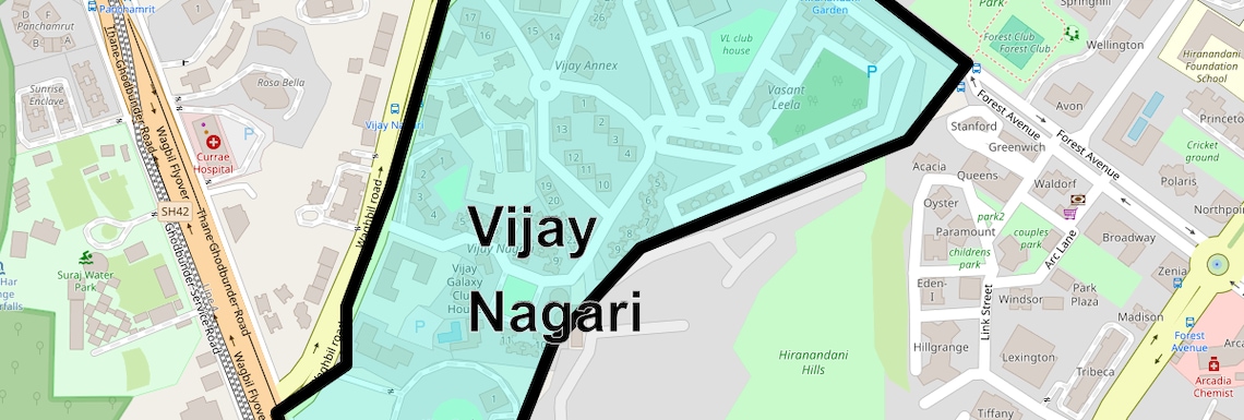Location Map of Vijay Nagari, Thane