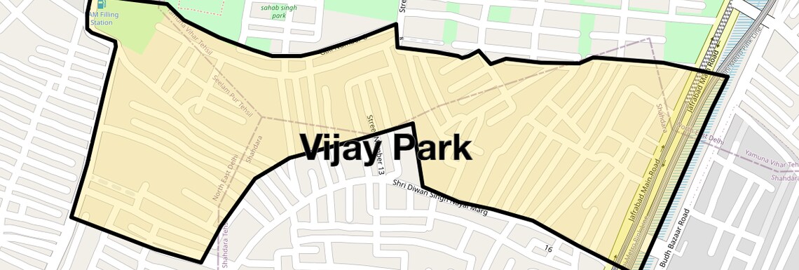 Location Map of Vijay Park, Delhi
