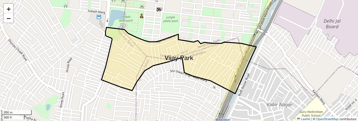 Location Map of Vijay Park, Delhi