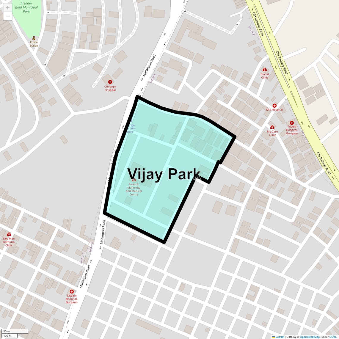 Location Map of Vijay Park, Gurgaon
