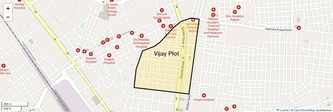 Location Map of Vijay Plot, Rajkot