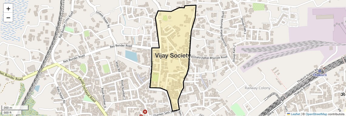 Location Map of Vijay Society, Thane