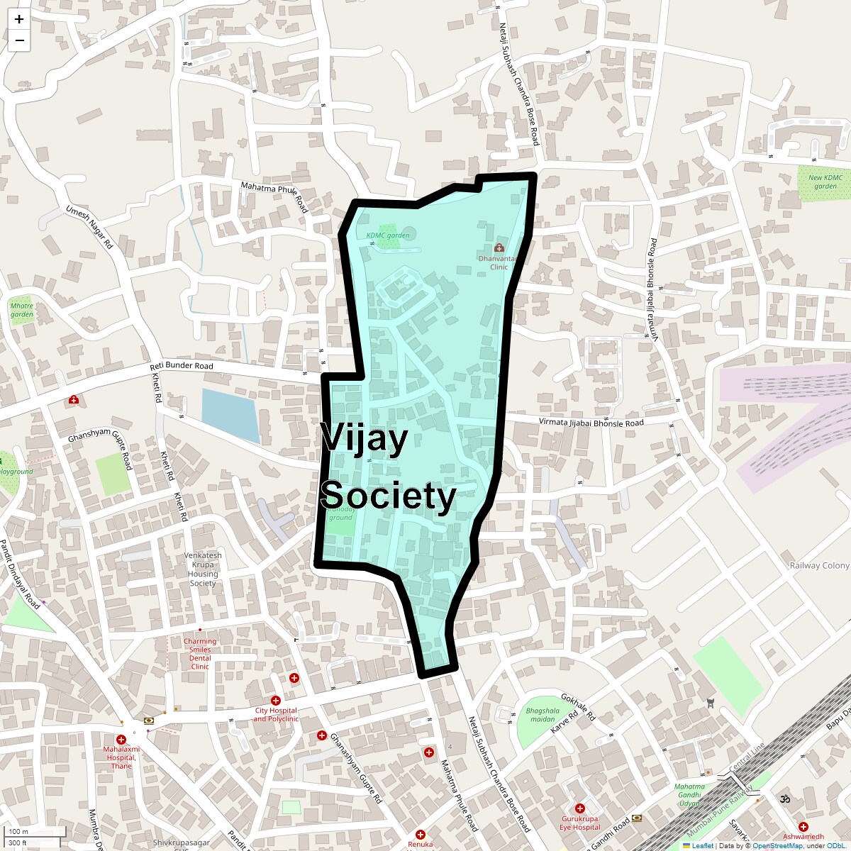 Location Map of Vijay Society, Thane