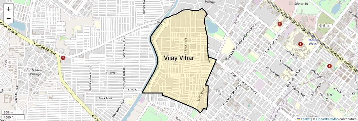 Location Map of Vijay Vihar, Delhi
