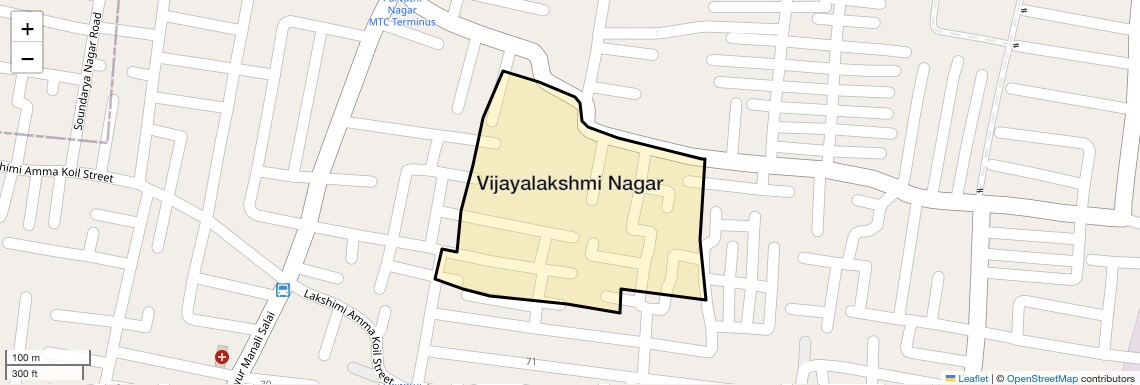 Location Map of Vijayalakshmi Nagar, Chennai