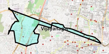 Location Map of Vijayanagar, Bangalore