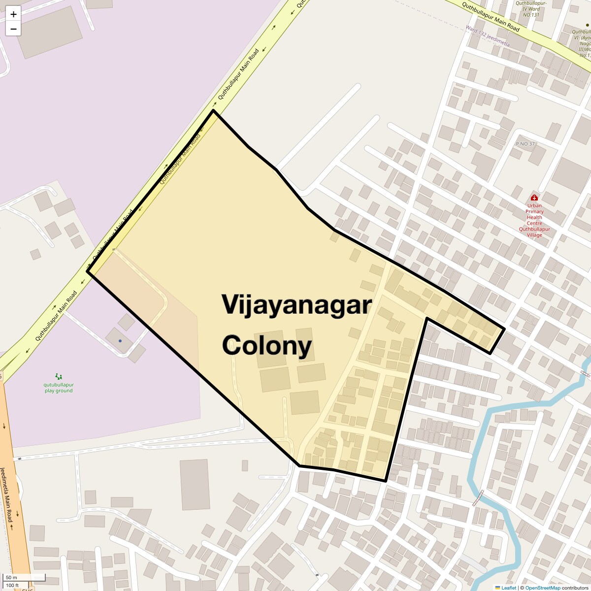 Location Map of Vijayanagar Colony, Hyderabad