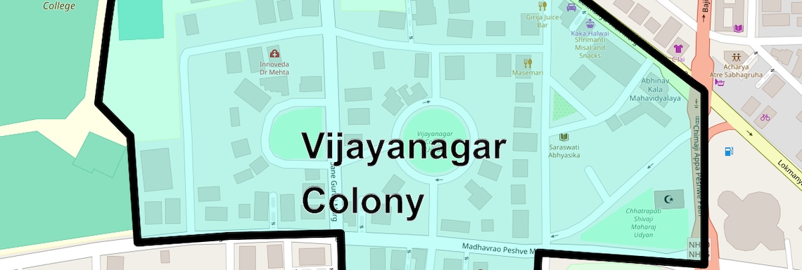 Location Map of Vijayanagar Colony, Pune