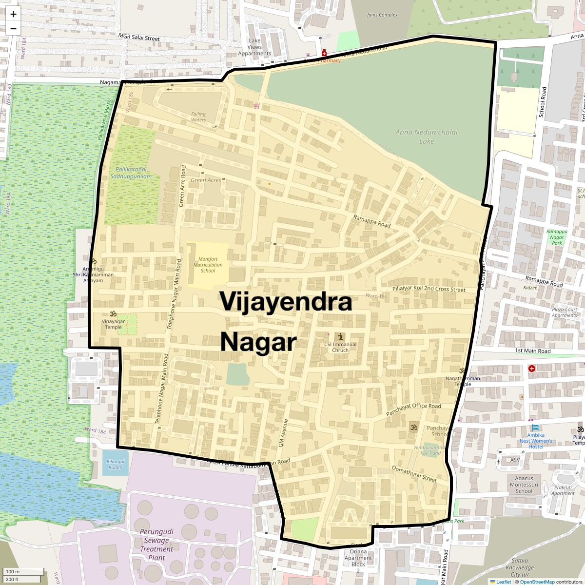 Location Map of Vijayendra Nagar, Chennai