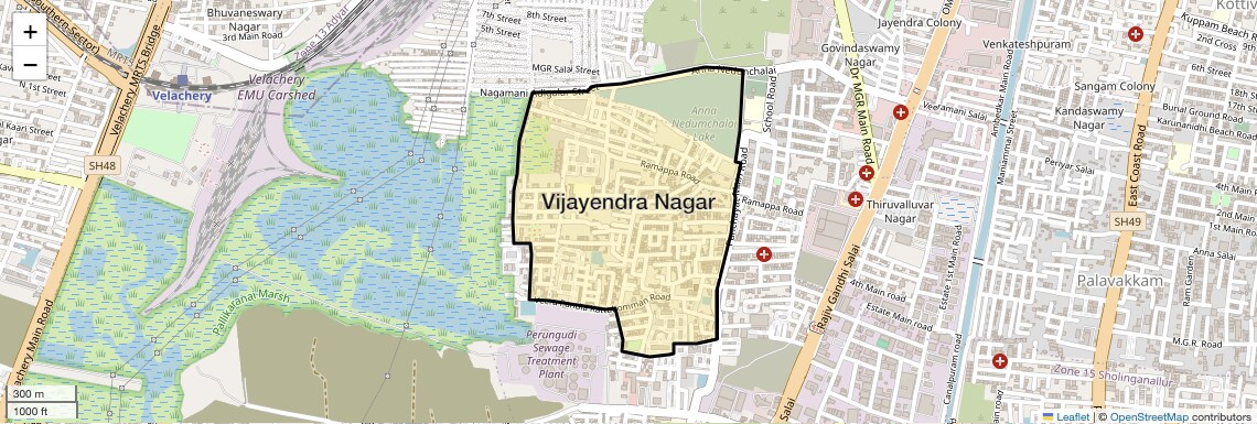 Location Map of Vijayendra Nagar, Chennai