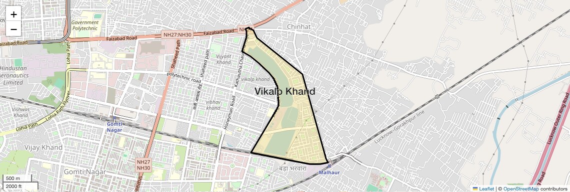 Location Map of Vikalp Khand, Lucknow