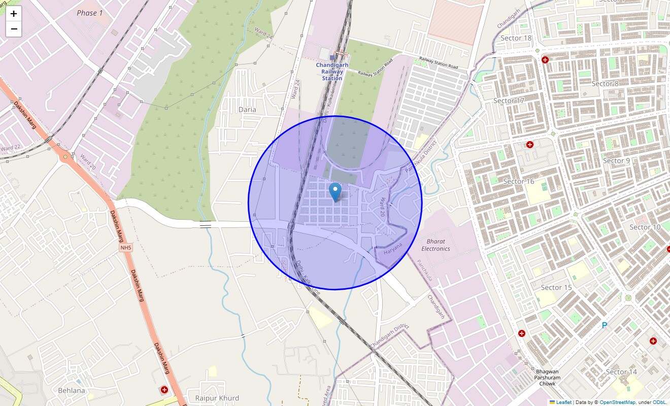 Location Map of Vikas Nagar, Chandigarh