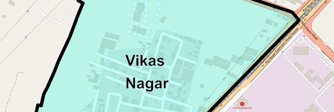 Location Map of Vikas Nagar, Ghaziabad
