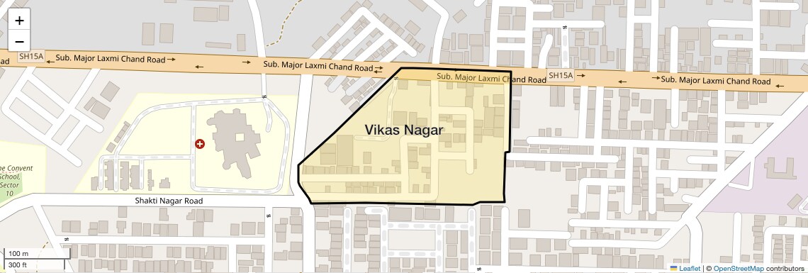 Location Map of Vikas Nagar, Gurgaon