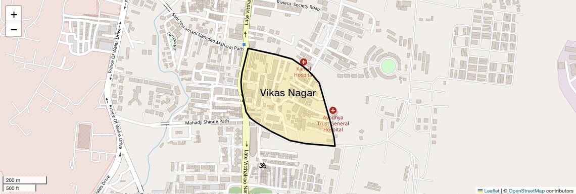 Location Map of Vikas Nagar, Pune