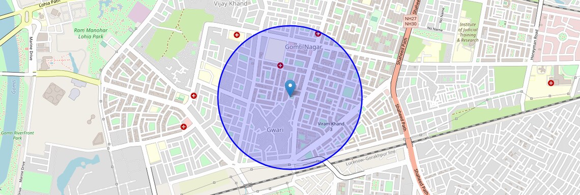 Location Map of Vikash Khand, Lucknow