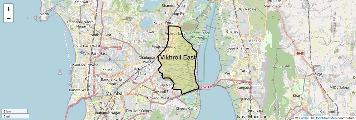 Location Map of Vikhroli East, Mumbai