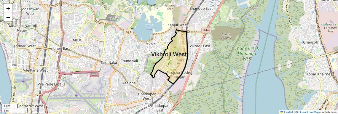 Location Map of Vikhroli West, Mumbai