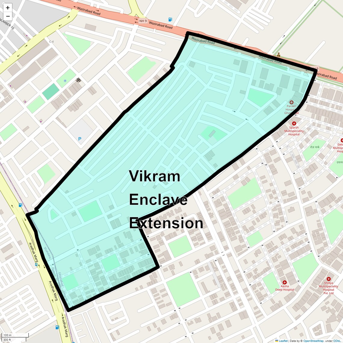 Location Map of Vikram Enclave Extension, Ghaziabad