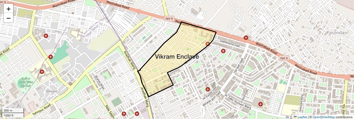 Location Map of Vikram Enclave, Ghaziabad