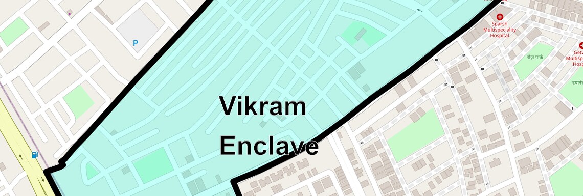 Location Map of Vikram Enclave, Ghaziabad
