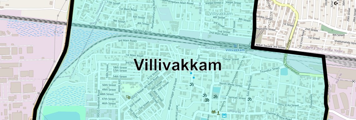 Location Map of Villivakkam, Chennai