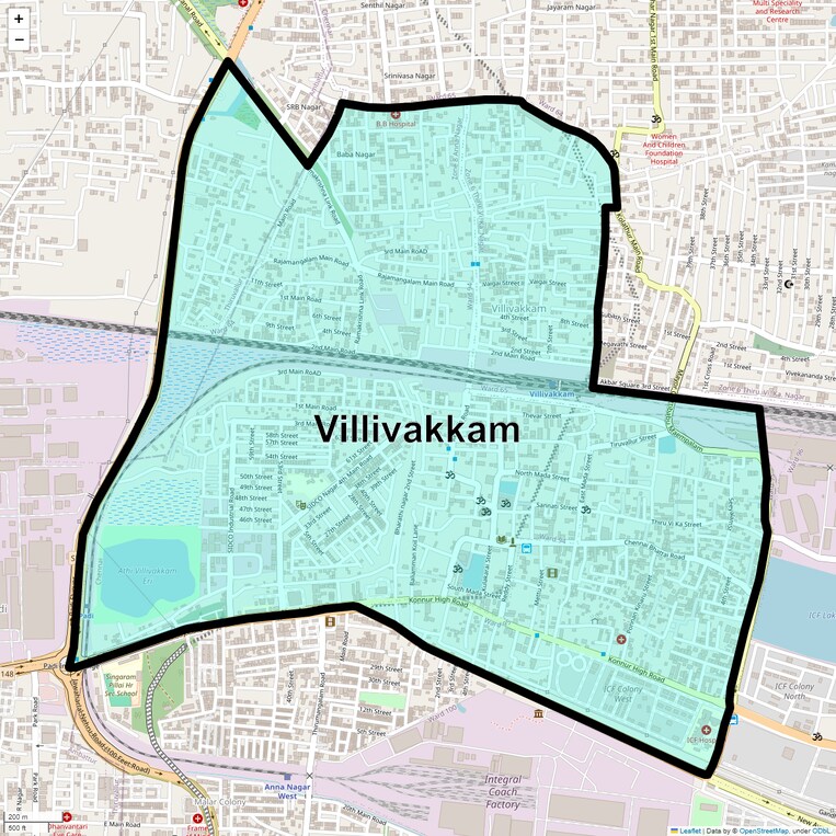 Location Map of Villivakkam