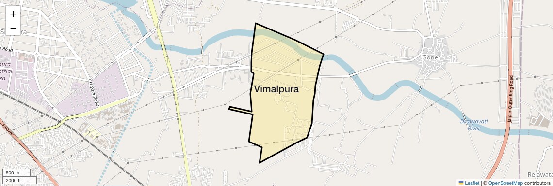 Location Map of Vimalpura, Jaipur