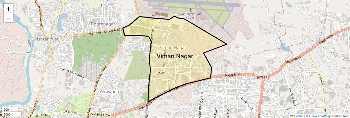 Location Map of Viman Nagar, Pune