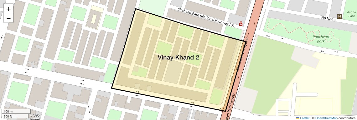 Location Map of Vinay Khand 2, Lucknow