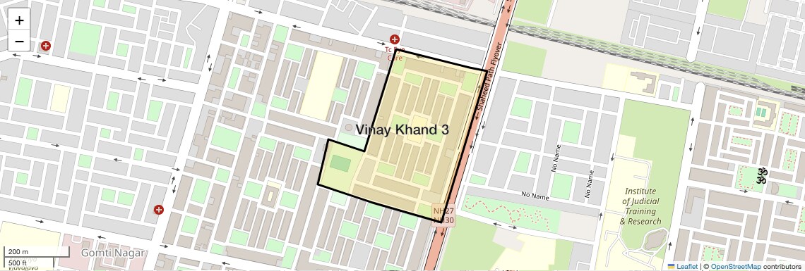 Location Map of Vinay Khand 3, Lucknow
