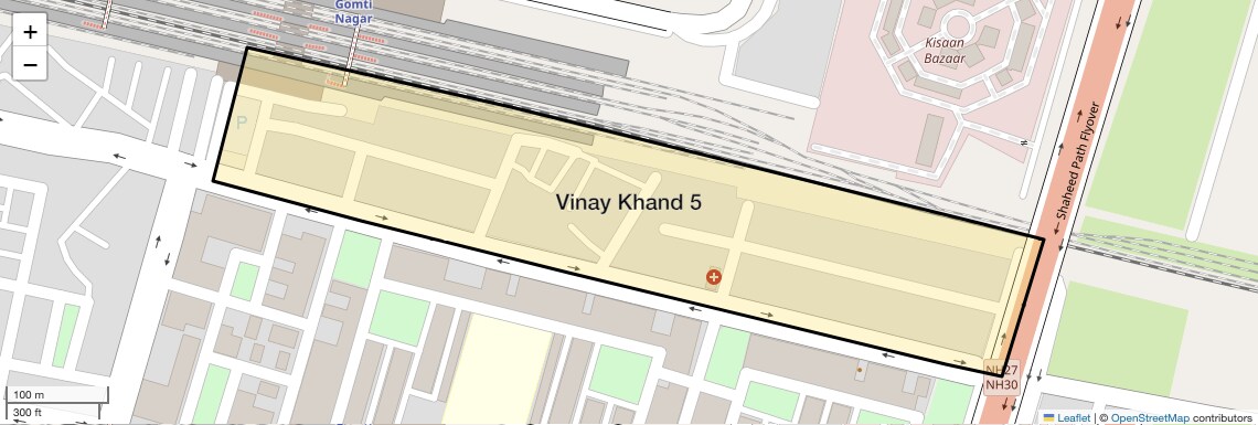 Location Map of Vinay Khand 5, Lucknow