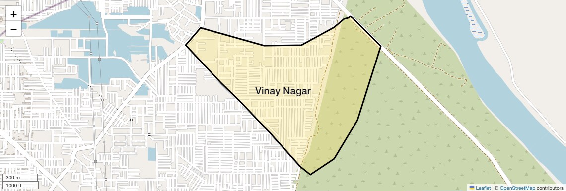 Location Map of Vinay Nagar, Faridabad