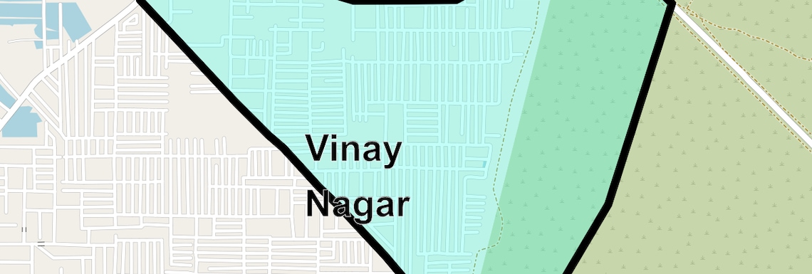 Location Map of Vinay Nagar, Faridabad