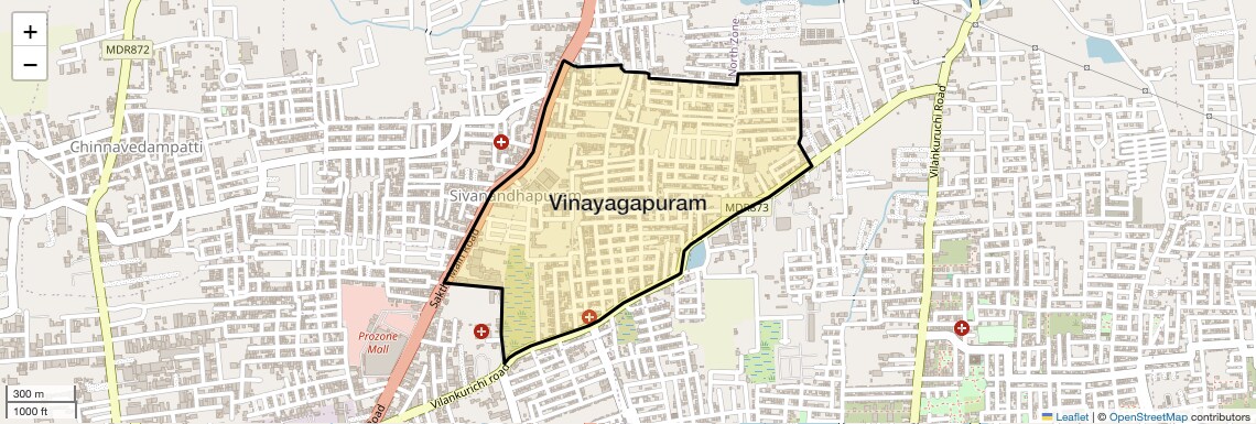 Location Map of Vinayagapuram, Coimbatore