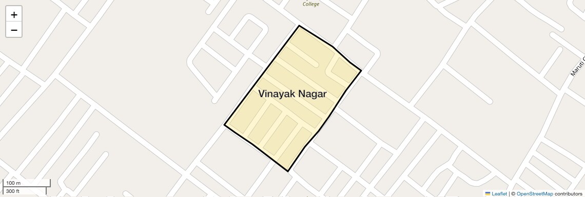 Location Map of Vinayak Nagar, Agra