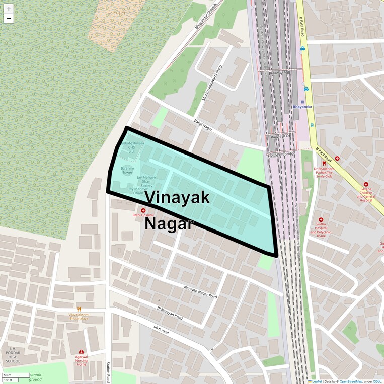 Location Map of Vinayak Nagar