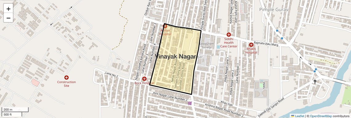 Location Map of Vinayak Nagar, Pune