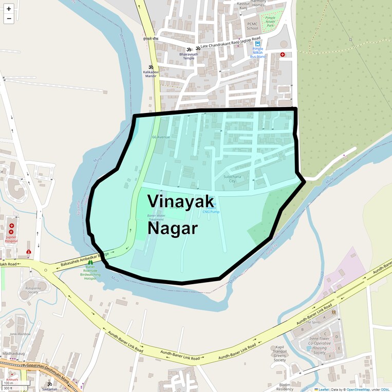 Location Map of Vinayak Nagar