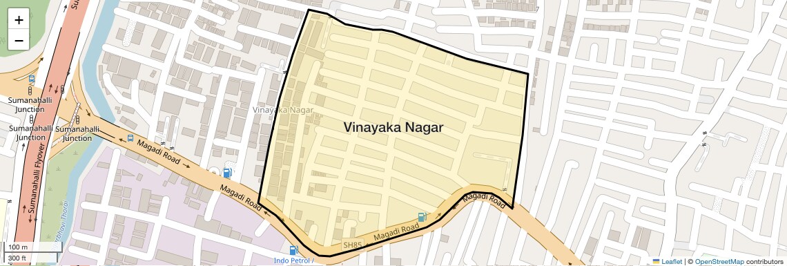 Location Map of Vinayaka Nagar, Bangalore