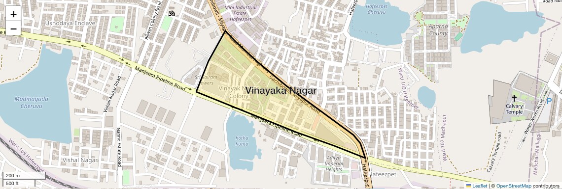 Location Map of Vinayaka Nagar, Hyderabad