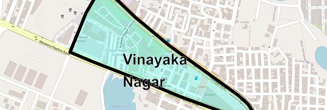 Location Map of Vinayaka Nagar, Hyderabad