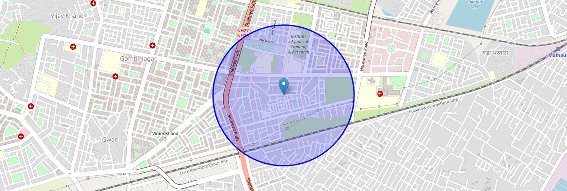 Location Map of Vineet Khand, Lucknow