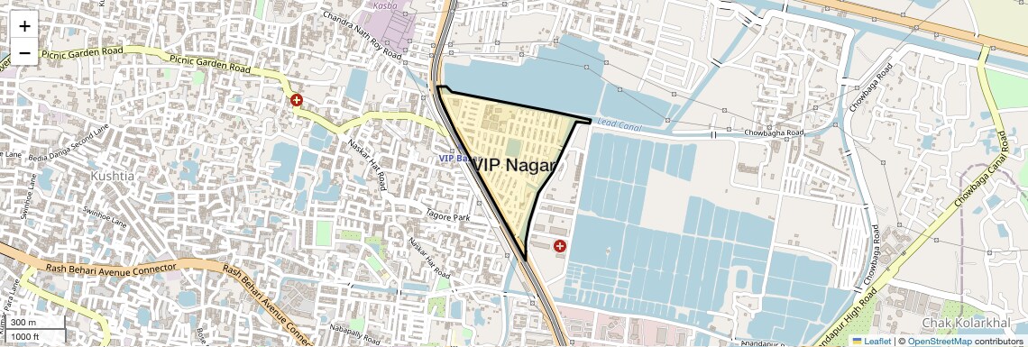 Location Map of VIP Nagar, Kolkata