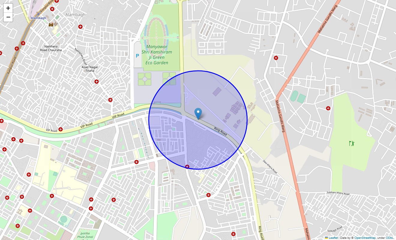 Location Map of VIP Road, Lucknow