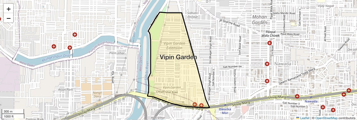Location Map of Vipin Garden, Delhi
